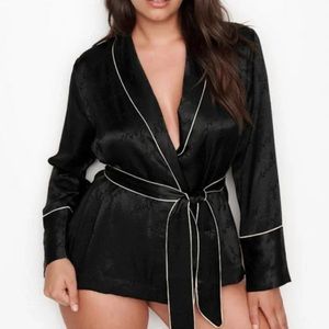 Victoria's Secret Satin Logo Wrap Top